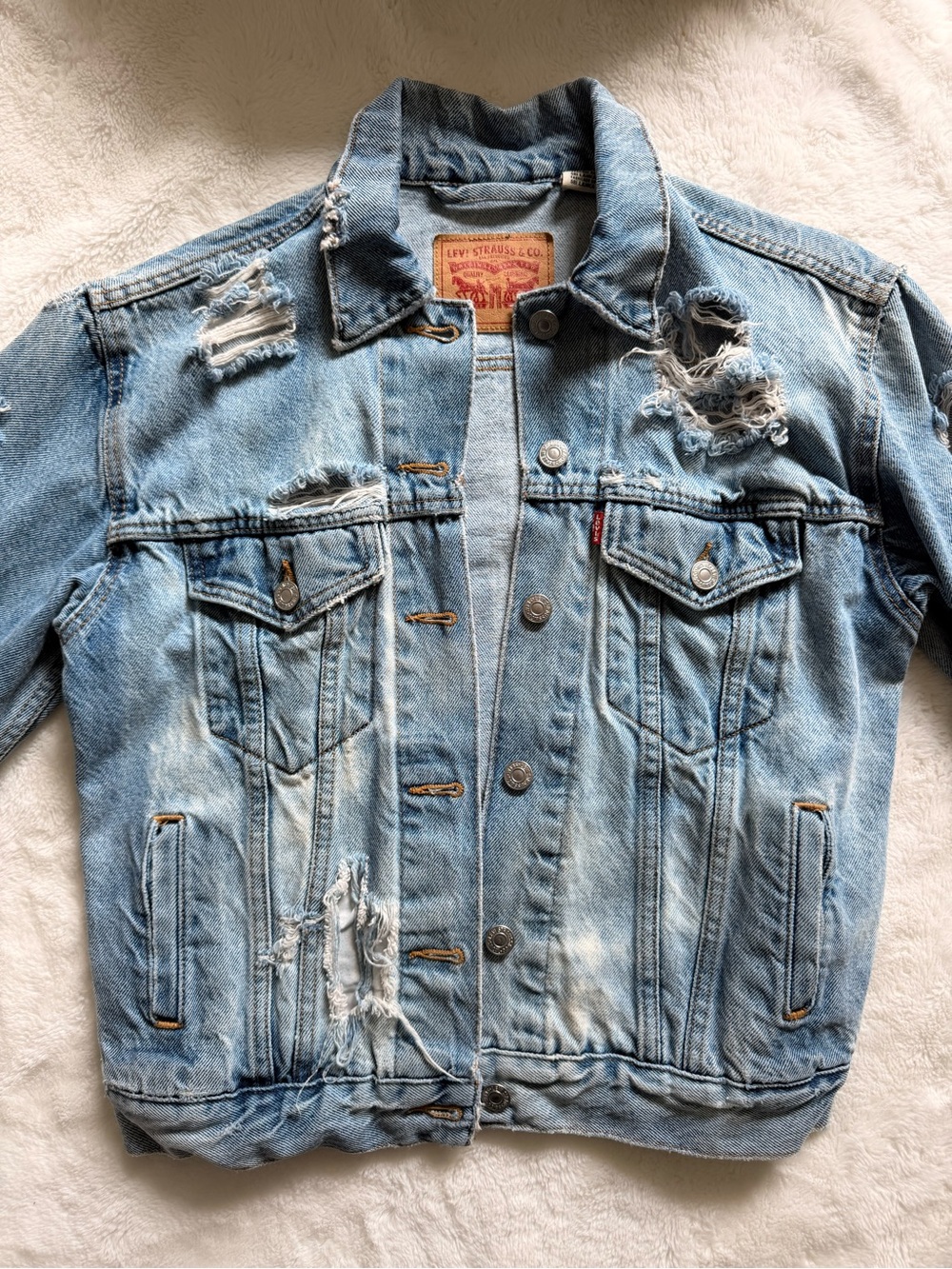 Levi's Light Blue Distressed Denim Jacket